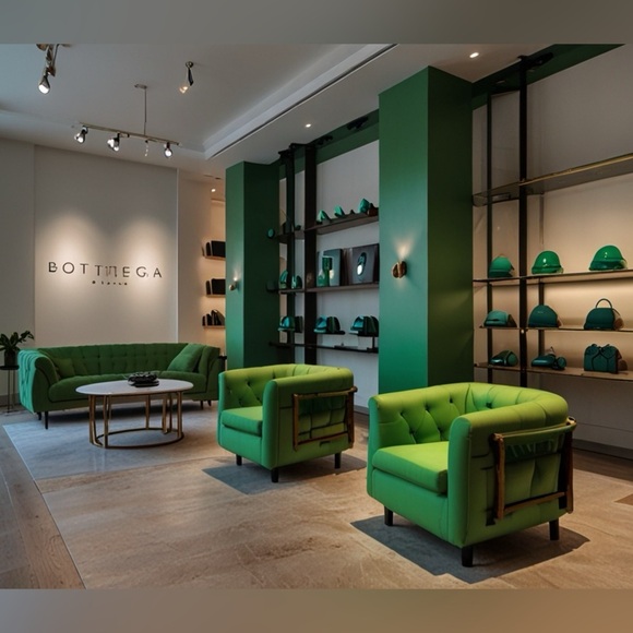 HANDCRAFTED Bottega Veneta Vibrant Green Armchair decor digital print NWT - Picture 1 of 9